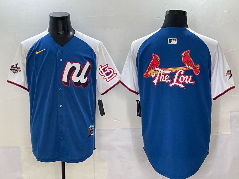 Men St.Louis Cardinals Blank Blue white All star 2025 Nike MLB Jersey style 02